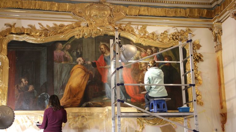 La restauración de la capilla de la Comunión de San Nicolás entra en su fase final tras 8 meses de trabajos