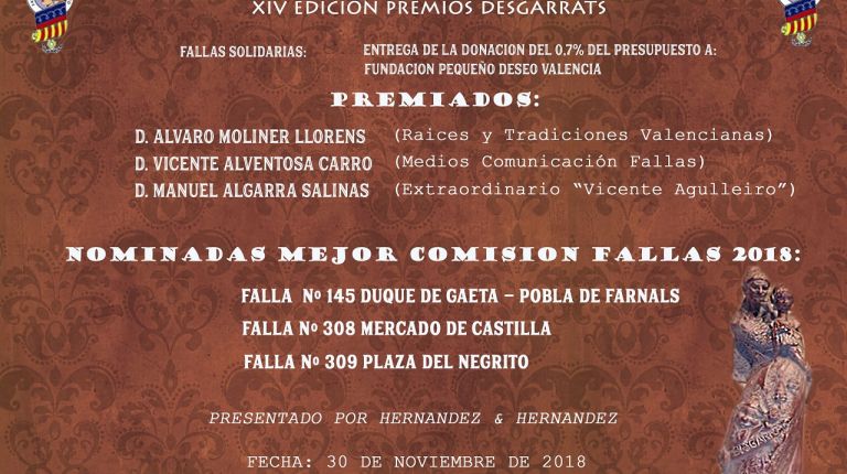 Nueva edición de Premios Desgarrats en la Falla Zapadores