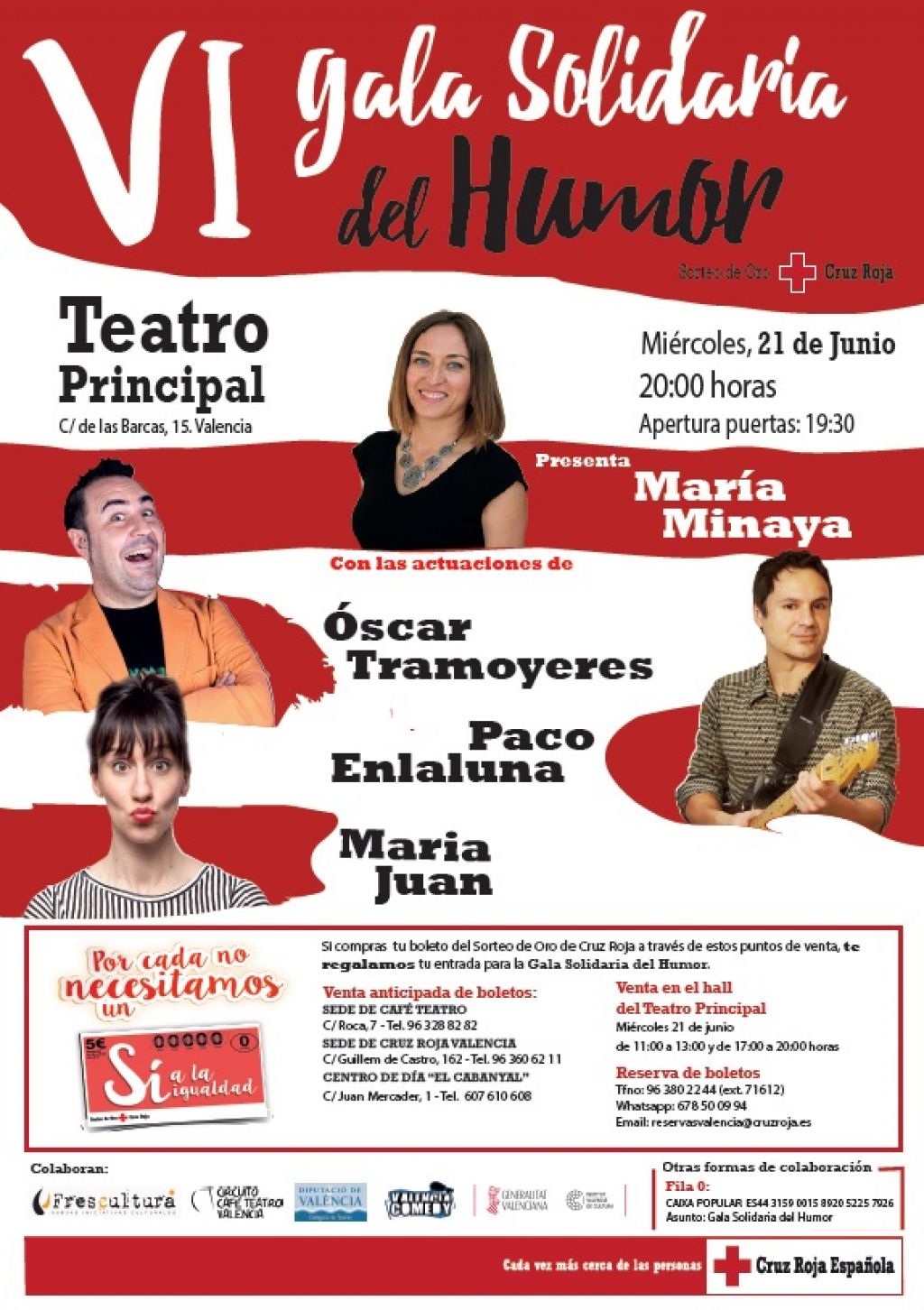  Cruz Roja celebrará el 21 junio la VI Gala Solidaria del Humor en el Teatro Principal