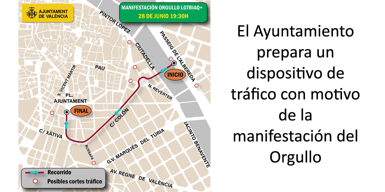  El Ayuntamiento prepara un dispositivo de tráfico con motivo de la manifestación del Orgullo