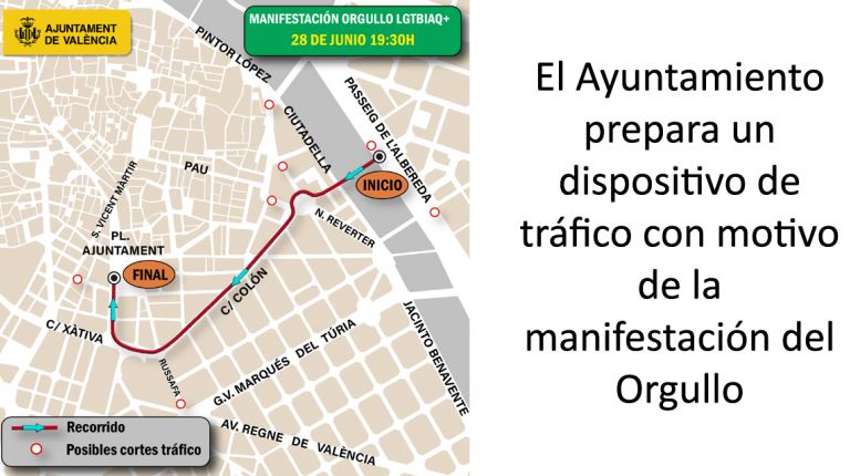 El Ayuntamiento prepara un dispositivo de tráfico con motivo de la manifestación del Orgullo