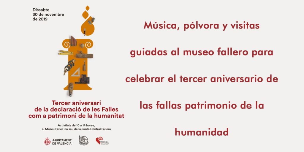  Música, pólvora y visitas guiadas al museo fallero para celebrar el tercer aniversario de las fallas patrimonio de la humanidad