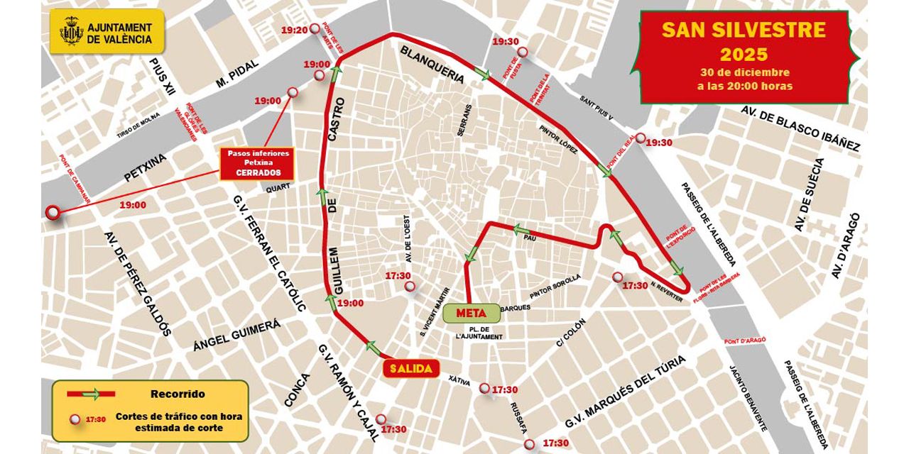  València prepara un dispositivo especial de tráfico para la realización de la San Silvestre