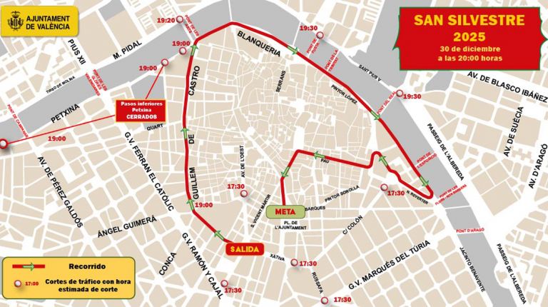 València prepara un dispositivo especial de tráfico para la realización de la San Silvestre
